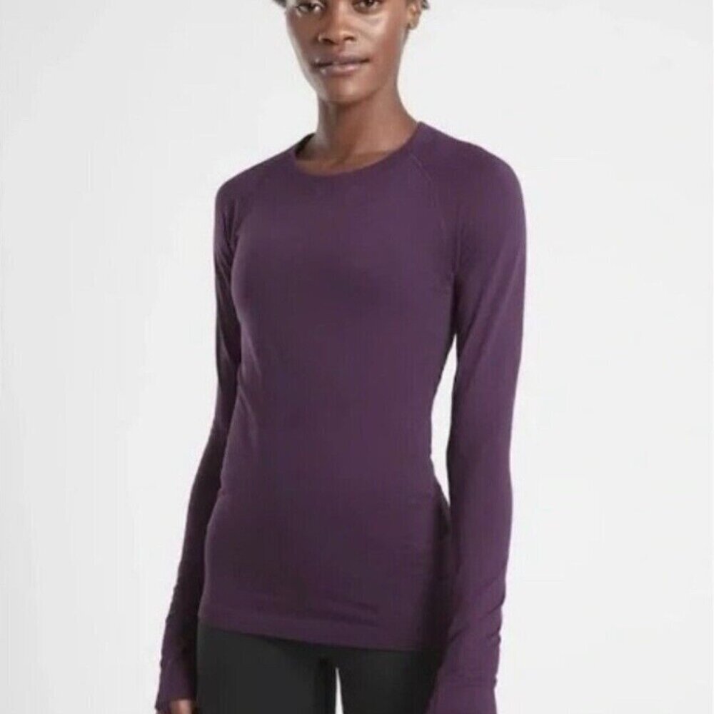Athleta Purple Long‎ Sleeve Crewneck Top